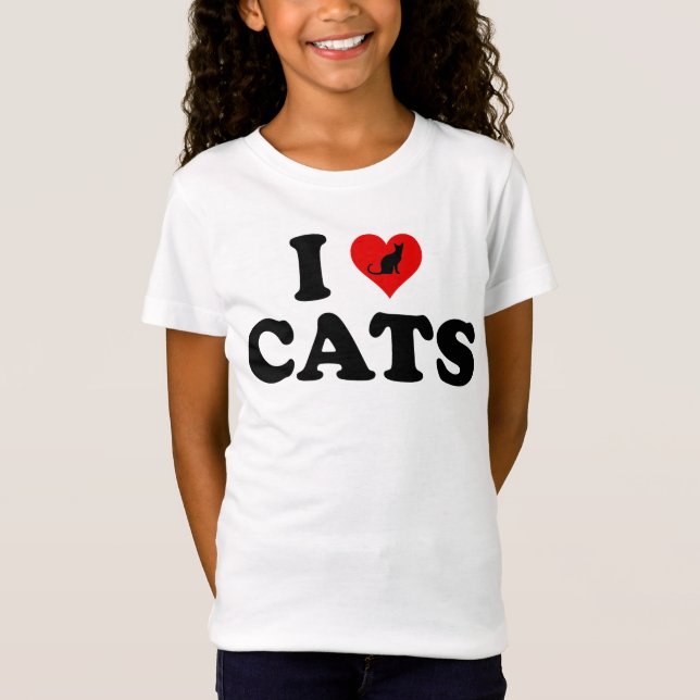 I Love (Heart) Cats T-Shirt (Front)