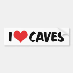 I Love Heart Caves - Cave Exploration Spelunking Bumper Sticker