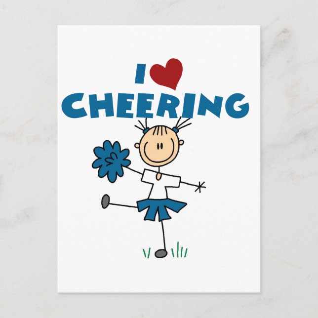I Love (Heart) Cheering Postcard (Front)