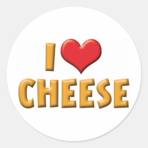I Love Heart Cheese - Dairy Lover Classic Round Sticker