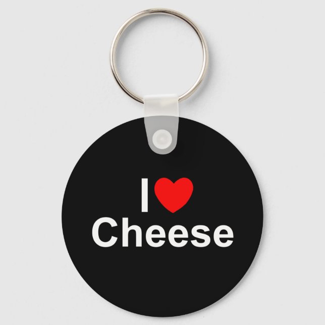 I Love (Heart) Cheese Key Ring (Front)