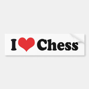 I Love Heart Chess Bumper Sticker