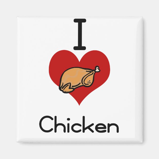 I love-heart chicken magnet (Front)