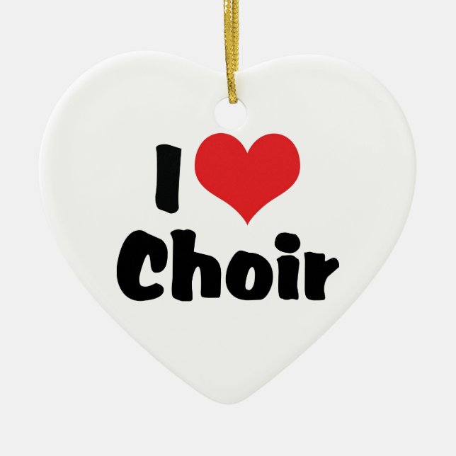 I Love Heart Choir Ceramic Tree Decoration (Front)