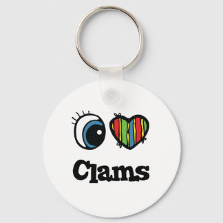 I Love (Heart) Clams Key Ring