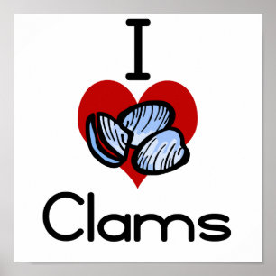 I love-heart clams poster