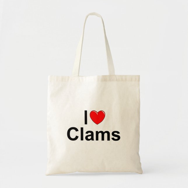 I Love (Heart) Clams Tote Bag (Front)