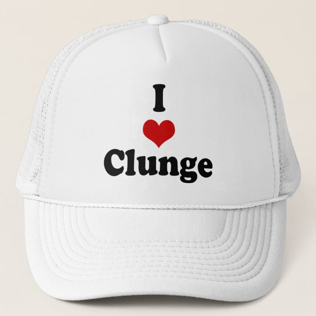 I LOVE {HEART} CLUNGE TRUCKER HAT (Front)