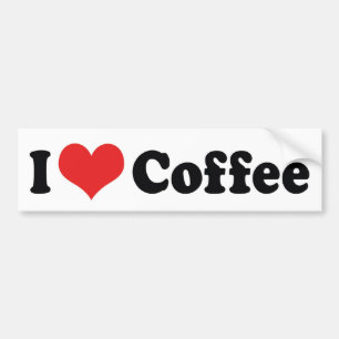 I Love Heart Coffee - Java Caffeine Lover Bumper Sticker