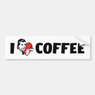 I Love Heart Coffee - Java Caffeine Lover Bumper Sticker