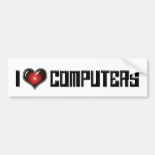 I Love Heart Computers - Electronics Lover Bumper Sticker