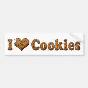 I Love Heart Cookies - Junk Food Lover Bumper Sticker