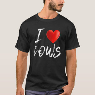 I Love Heart Cows Animal Pet T-Shirt