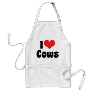 I Love Heart Cows Standard Apron