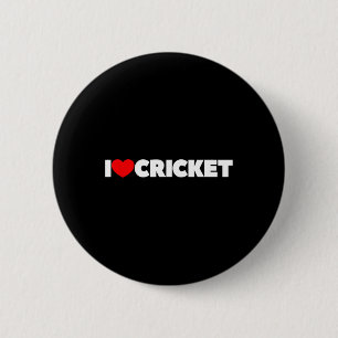 I Love (heart) Cricket 6 Cm Round Badge