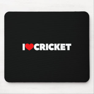 I Love (heart) Cricket  Mouse Pad