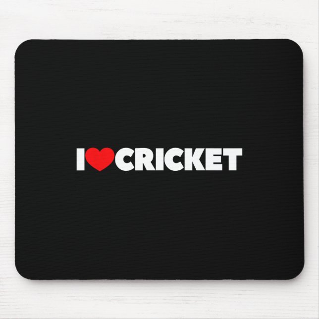 I Love (heart) Cricket  Mouse Pad (Front)