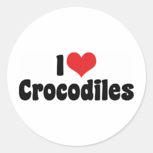 I Love Heart Crocodiles - Crocodile Lover Classic Round Sticker