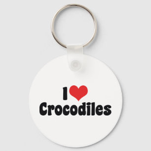 I Love Heart Crocodiles - Crocodile Lover Key Ring