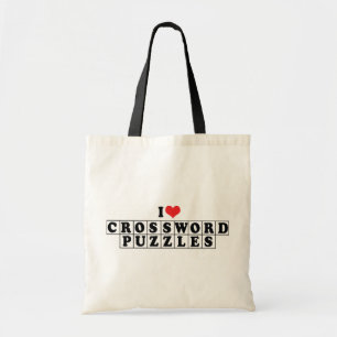 I Love Heart Crossword Puzzles - Puzzle Lover Tote Bag