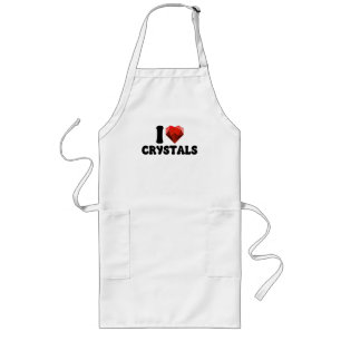 I Love Heart Crystals Jewelry Maker Lapidary Long Apron