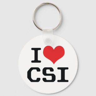 I Love Heart CSI - Crime Scene Investigation Key Ring
