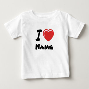 I Love Heart Custom Name Baby T-Shirt