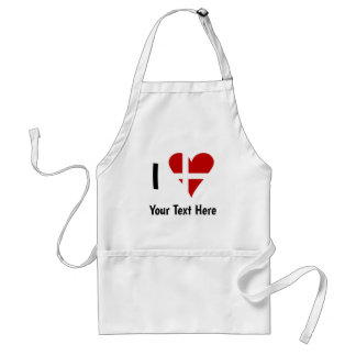 I  Love (Heart Danish Flag) Personalized Text Standard Apron