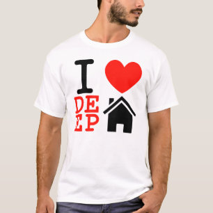 I love heart deep house music dj t shirt