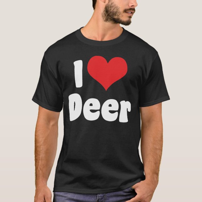 I Love Heart Deer T-Shirt (Front)