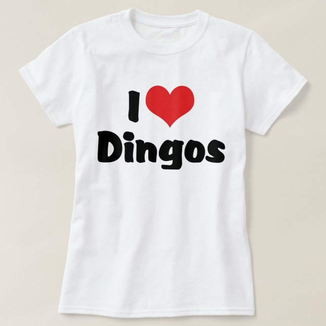 I Love Heart Dingos T-Shirt (Design Front)