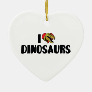 I Love Heart Dinosaurs - Dinosaur Fossil Hunter Ceramic Tree Decoration