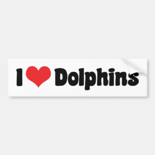 I Love Heart Dolphins - Dolphin Lover Bumper Sticker