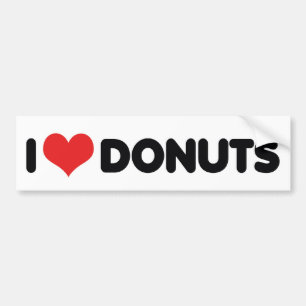 I Love Heart Doughnuts - Doughnut Snack Food Sugar Bumper Sticker