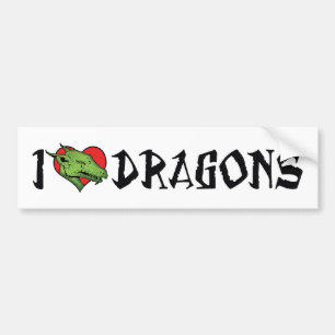 I Love Heart Dragons Bumper Sticker