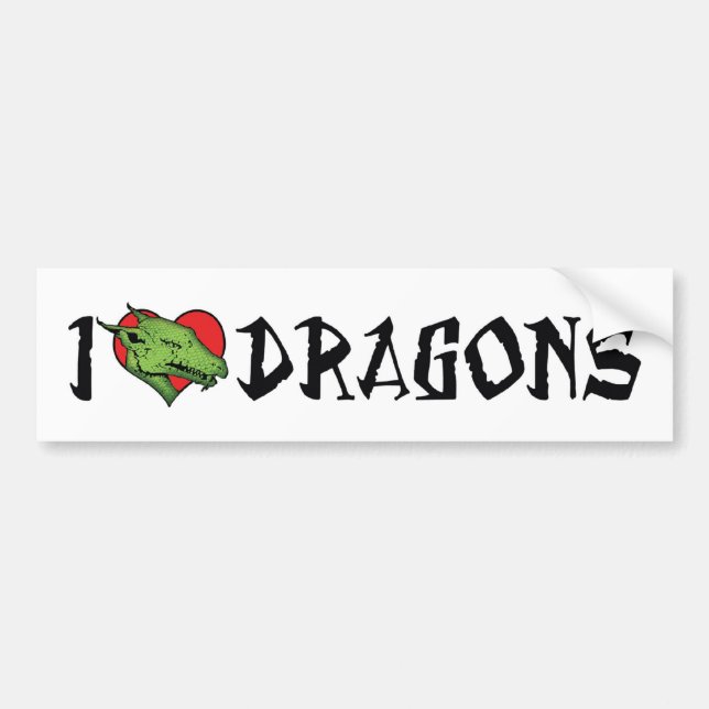 I Love Heart Dragons Bumper Sticker (Front)