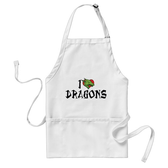 I Love Heart Dragons Standard Apron (Front)