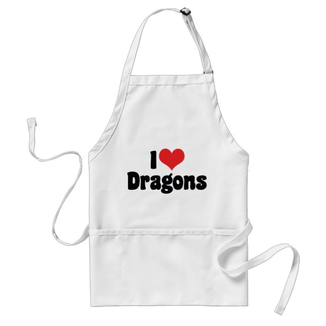I Love Heart Dragons Standard Apron (Front)
