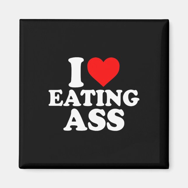 I Love Heart Eating Cute Funny Simple  Magnet (Front)
