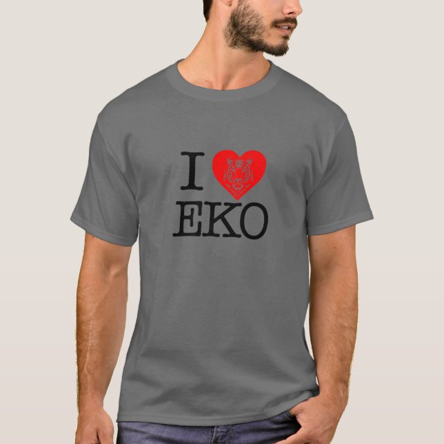 I Love Heart EKO Tiger Gone But Not Forgotten Tige T-Shirt (Front)