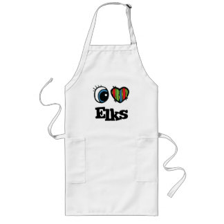 I Love (Heart) Elks Long Apron