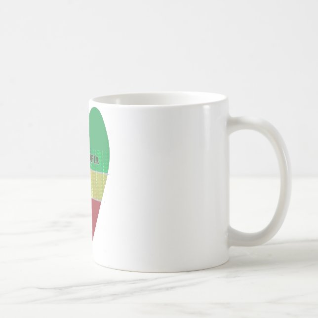 I Love Heart Ethiopia: Flag Art Motif Coffee Mug (Right)