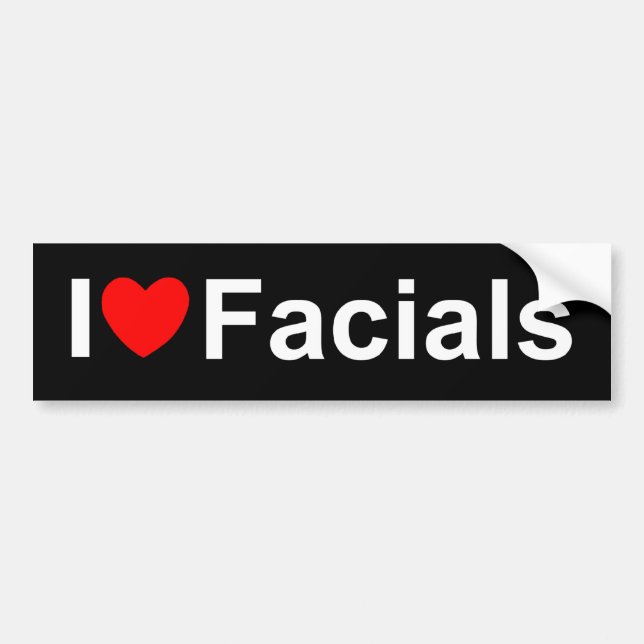 I Love (Heart) Facials Bumper Sticker (Front)