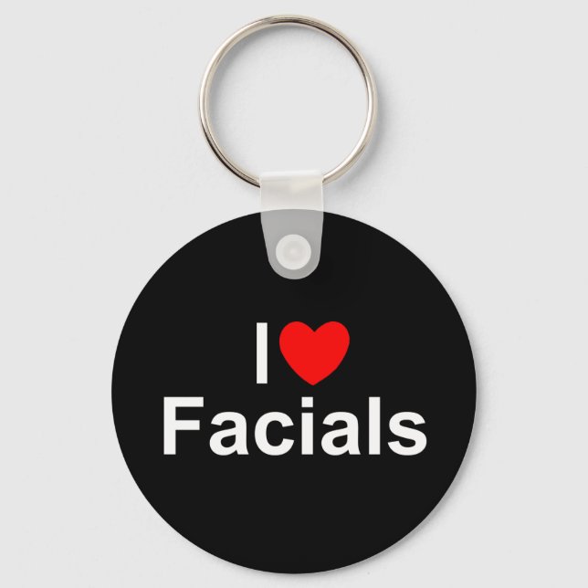 I Love (Heart) Facials Key Ring (Front)