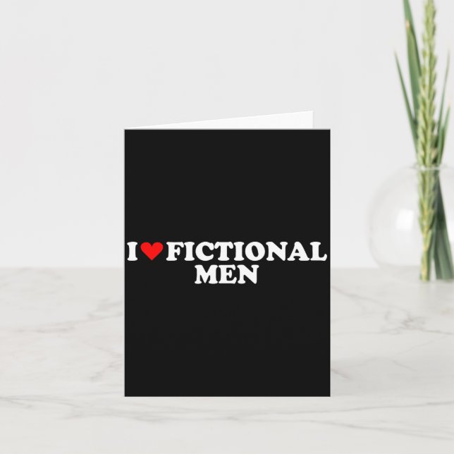 I Love Heart Fictional Men Simple Cute Funny Readi Card (Front)