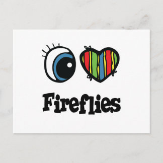 I Love (Heart) Fireflies Postcard
