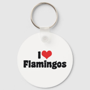 I Love Heart Flamingos - Pink Flamingo Lovers Key Ring