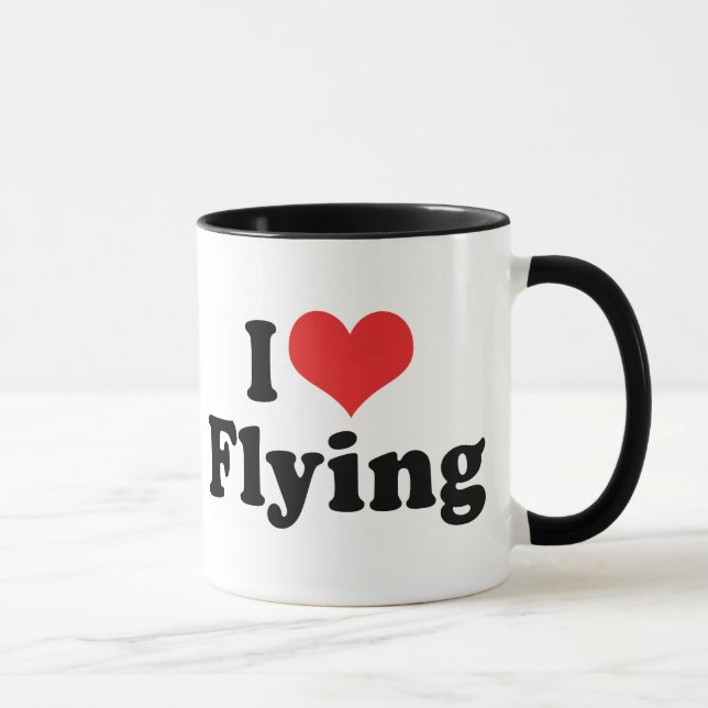 I Love Heart Flying - Aeroplane Lover Mug (Right)
