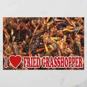 I Love (Heart) Fried Grasshopper Stationery
