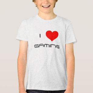 I Love (Heart) Gaming Kids Gamer Tri-Blend Shirt